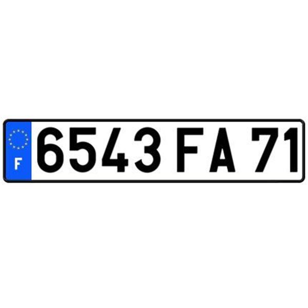 Plaque immatriculation alu basic 520 x 110 mm (ancien système)