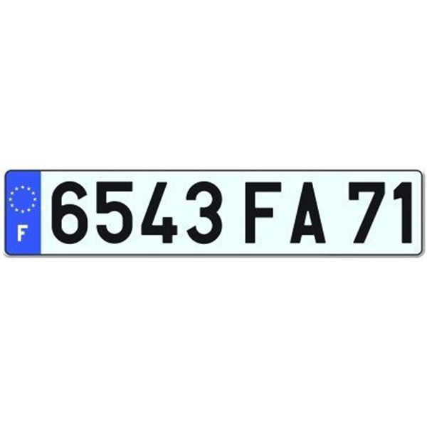 Plaque immatriculation plastique 520 x 110 mm (ancien système)