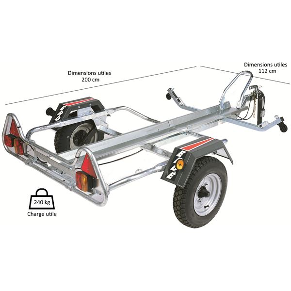 Remorque porte-moto ERDE PM310 - 1 Véhicule