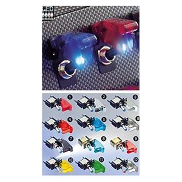 Interrupteur led bleu argent