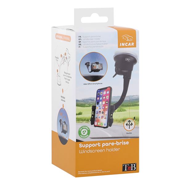 Support pince avec bras flexible sur pare-brise T'nB