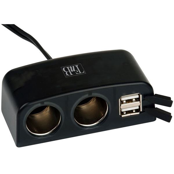 Doubleur allume-cigare + 2 entrées USB T'nB