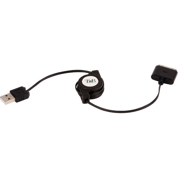 Câble rétractable de recharge et de synchronisation iPod/iPhone T'NB