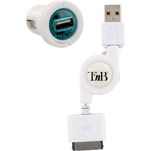 Mini chargeur allume-cigare USB et câble pour iPhone T'NB