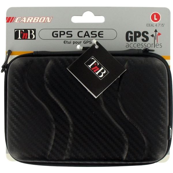 Housse rigide T'nB effet carbone noir pour GPS écran 5 pouces
