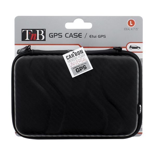 Housse rigide T'nB effet carbone noir pour GPS écran 5 pouces