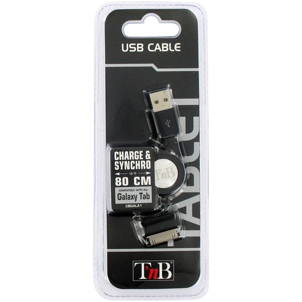 Câble rétractable de recharge et de synchronisation pour Samsung Galaxy Tab T'NB