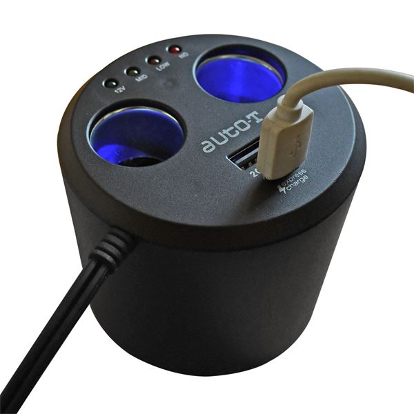 Multiprise allume-cigare USB sur porte boisson