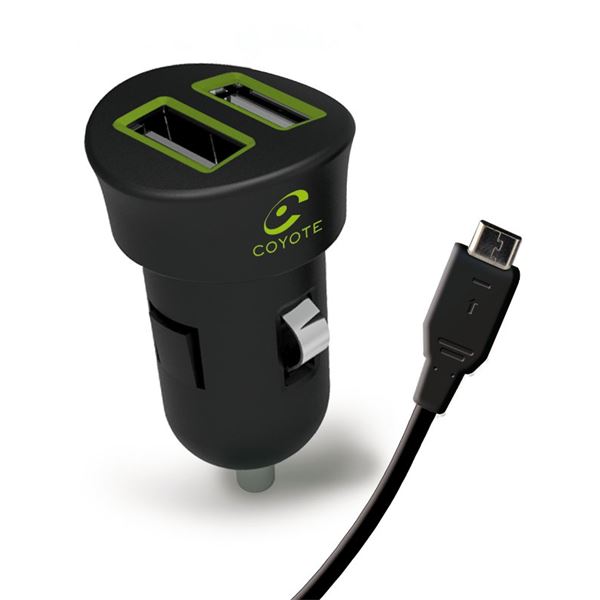 Chargeur allume-cigare 2 USB Coyote