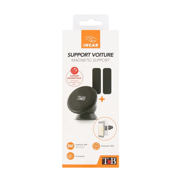 Support magnétique compact tableau de bord T'nB
