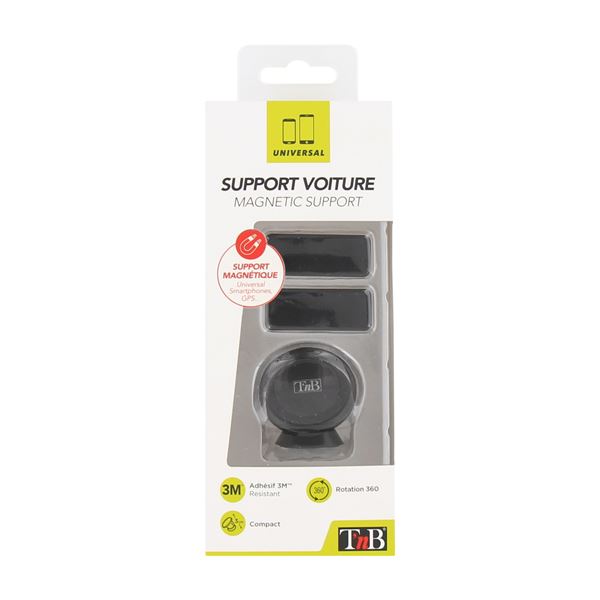 Support magnétique compact tableau de bord T'nB