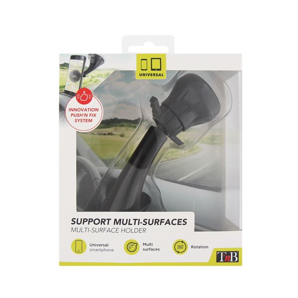 Support "push" universel  sur pare-brise / tableau de bord T'nB