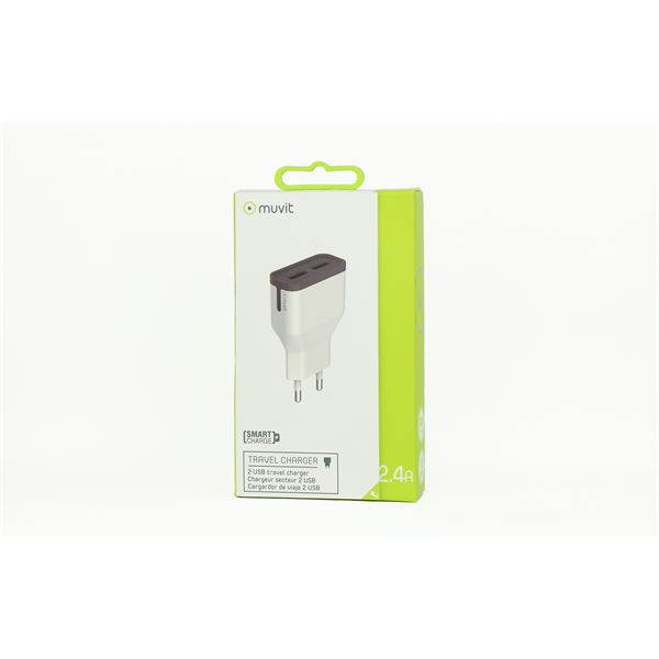 Chargeur secteur 2 USB 2,4A Muvit