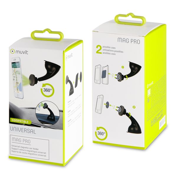 Support magnétique sur pare-brise/ tableau de bord Muvit