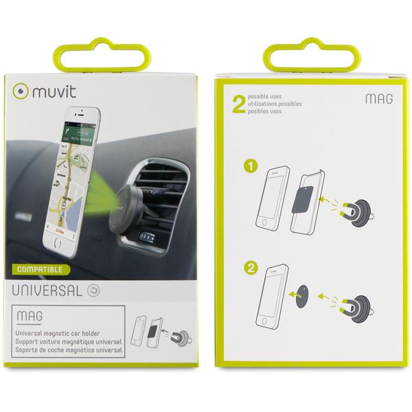 Support magnétique compact sur grille d'aération Muvit