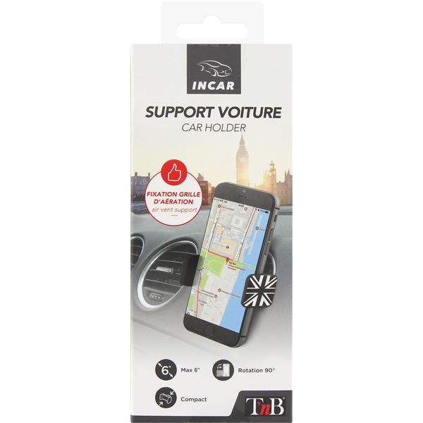 Support grille aération universel T'nB - Noir avec drapeau UK - UHOLDSMARTK