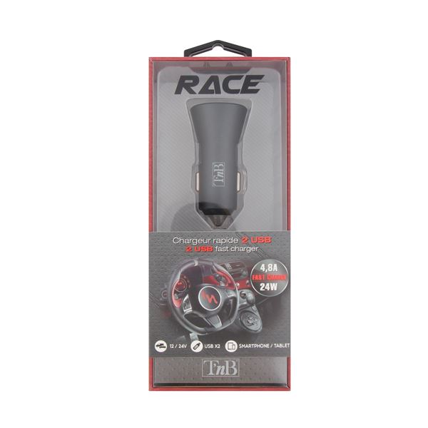 CHARGEUR ALLUME CIGARES 2 USB 4,8 A T'nB