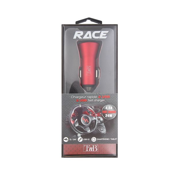 Chargeur allume-cigare 2 ports USB T'nB