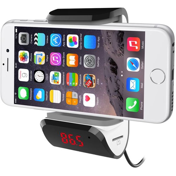Support smartphone et Transmetteur FM Bluetooth - 3 en 1 RDI
