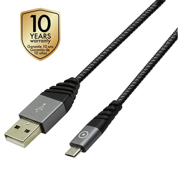 CABLE MICRO-USB 1,2m GRIS MUVIT
