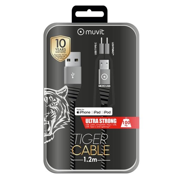 Câble 3 en 1 renfocé TIGER
