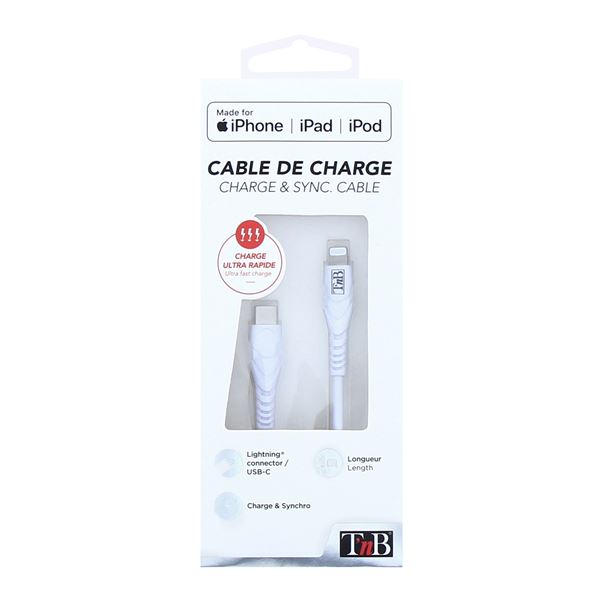 Câble Iphone vers USB-C TNB