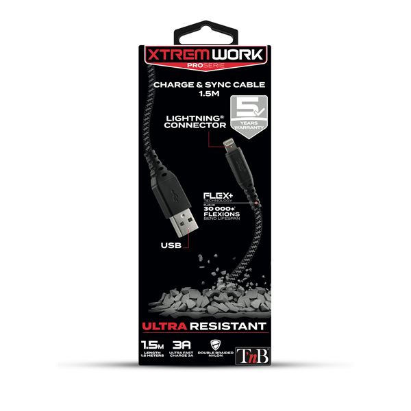 Câble XTREM WORK - USB vers  Lightning 1.5M