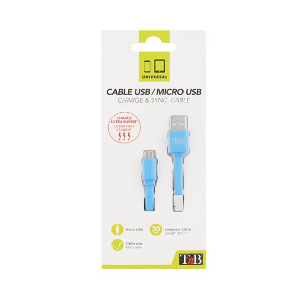 Câble de charge micro-usb Bleu - TNB