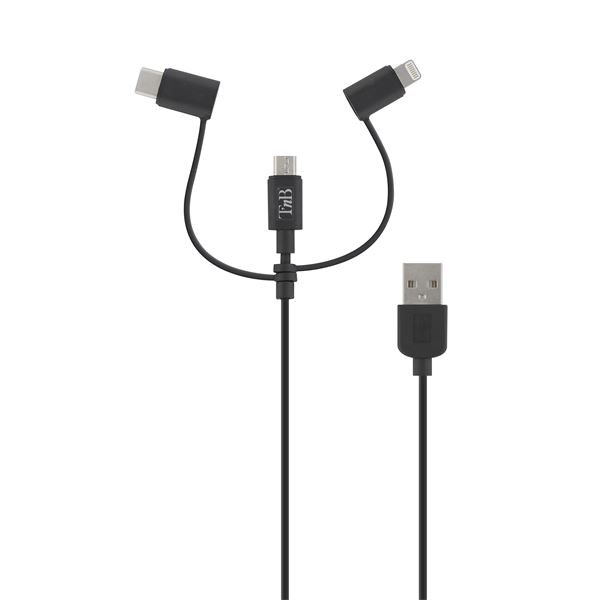 Câble 3 en 1 Micro USB + USB-C +MFI T'nB