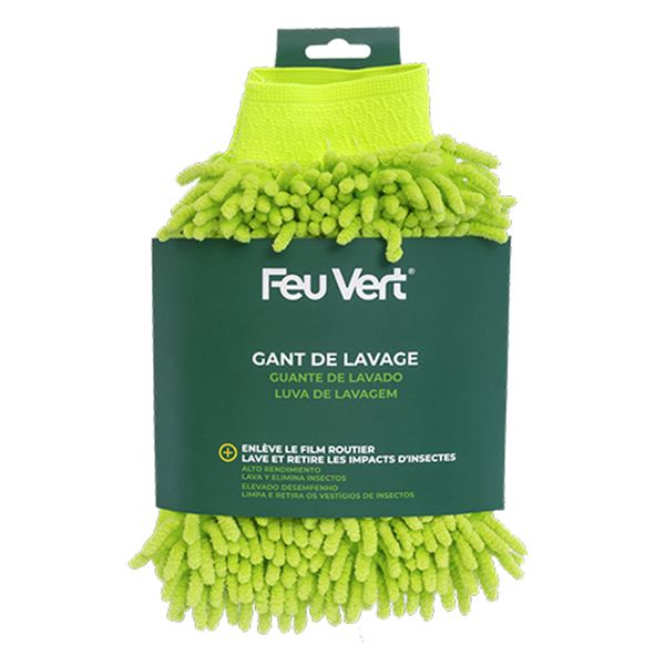 Gant de lavage microfibre haute performance FEU VERT