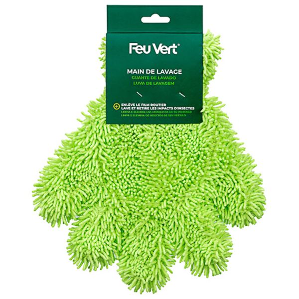 Main de lavage microfibre FEU VERT