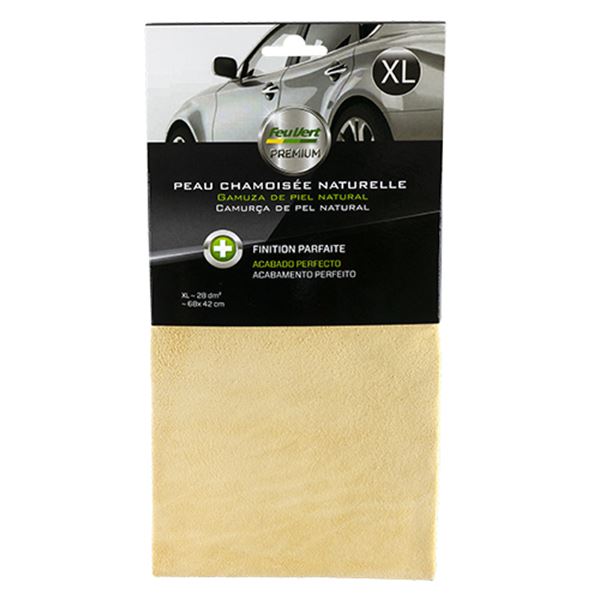 Peau chamoisée naturelle XL 29dm² FEU VERT Premium