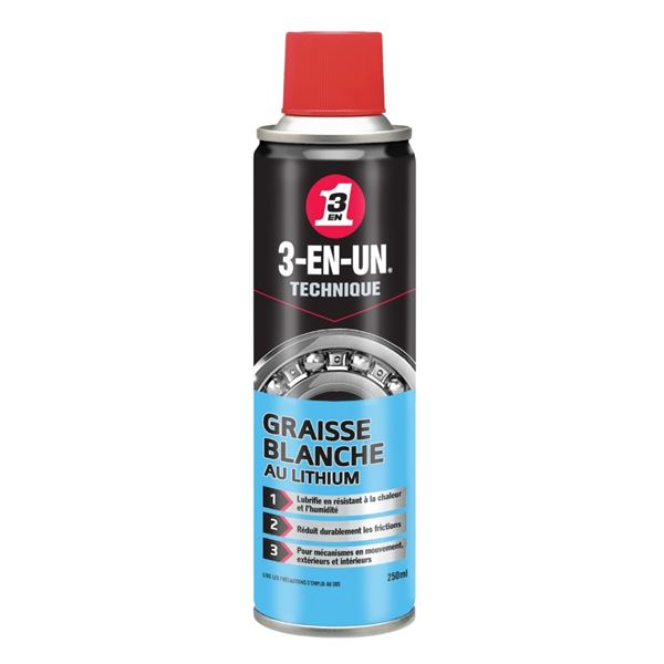 Graisse Blanche au Lithium 3 -EN UN Technique aérosol 250 ml
