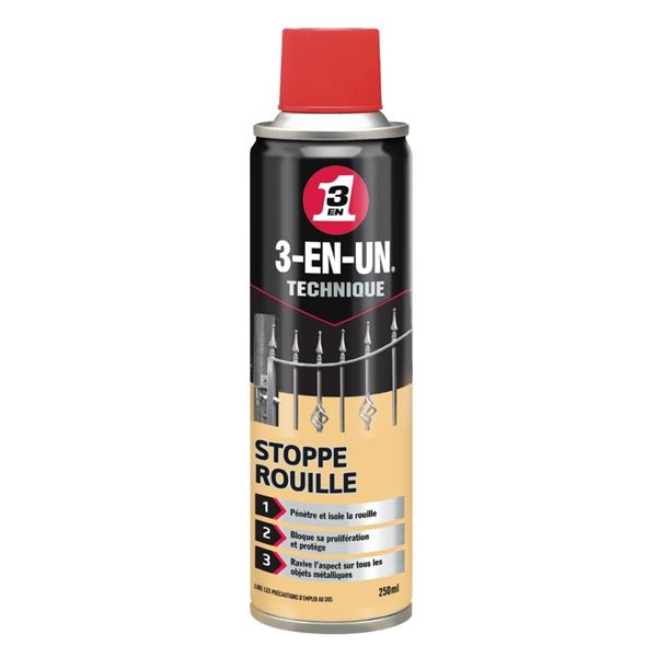 Stoppe Rouille 3-EN-UN Technique Aérosol 250 ml