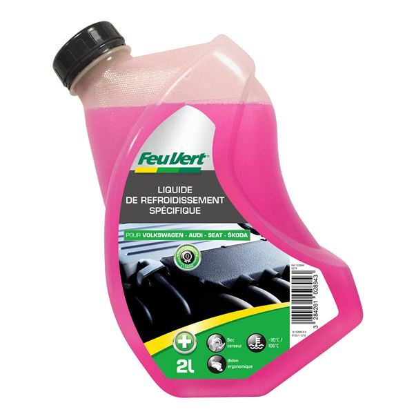 Liquide de refroidissement pour Volkswagen / Audi / Seat / Skoda -30°C 2L Feu Vert