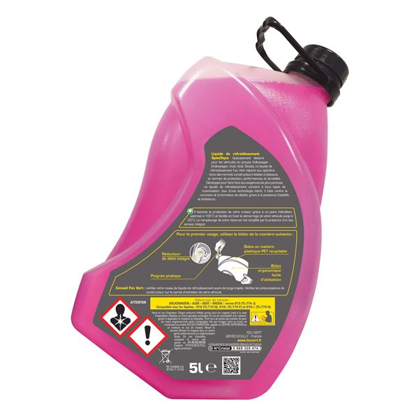 Liquide de refroidissement pour Volkswagen / Audi / Seat / Skoda -30°C 5L Feu Vert