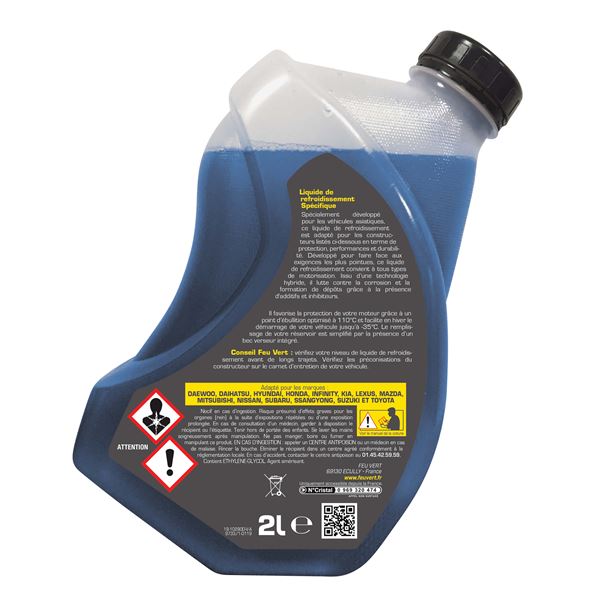 Liquide de refroidissement Toyota / Nissan / Hyundai / Kia -35°C Feu Vert 2L