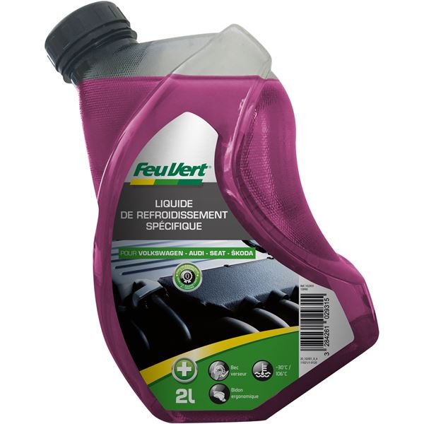 Liquide de refroidissement pour Volkswagen / Audi / Seat / Skoda -30°C 2L Feu Vert