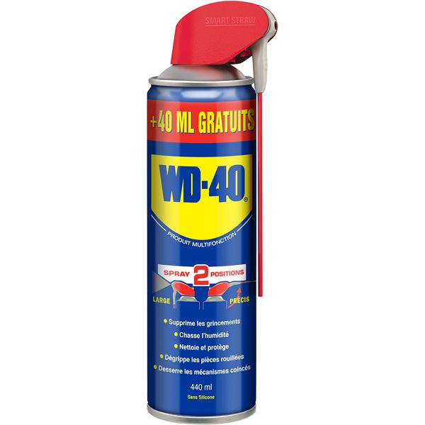 Produit multifonction spray double position WD-40 - aérosol 400 ml + 10 %