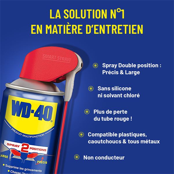 Produit multifonction spray double position WD-40 - aérosol 400 ml + 10 %