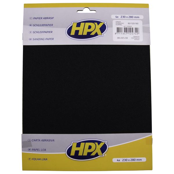 Papiers abrasifs secs HPX P80 x1 / P120 x2 / P180 x1
