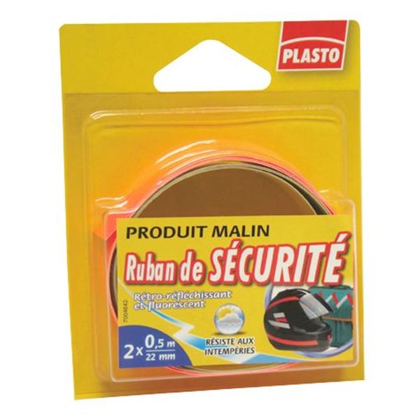 Ruban adhésif de sécurité Plasto 2x0,5m x 22mm