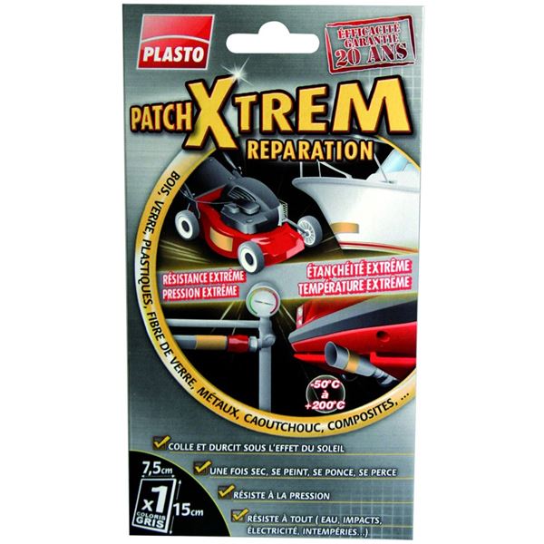Patch Xtrem gris 15 cm x 7,5 cm