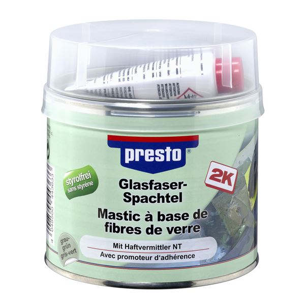 Mastic fibre de verre + durcisseur PRESTO 1kg