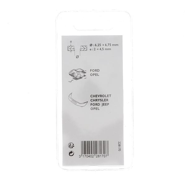Rivets pour aile et pare-choc ou garniture intérieure 228170 RESTAGRAF X4
