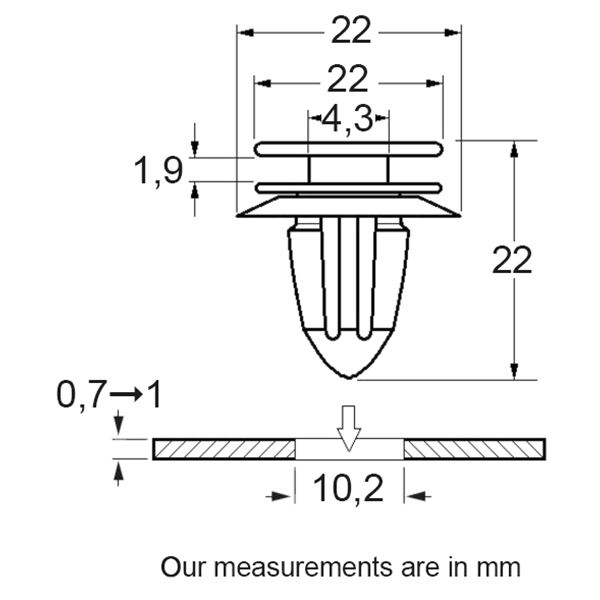 Agrafes pour portière 225007 RESTAGRAF X4