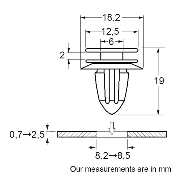 Agrafes pour portière 228082 RESTAGRAF X5