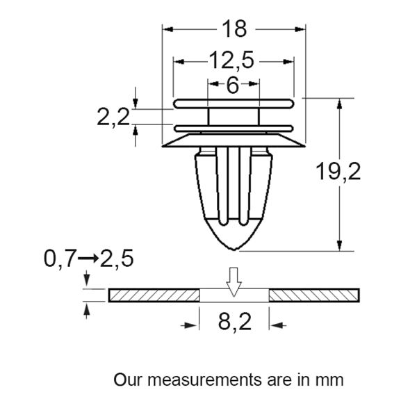 Agrafes pour portière 228083 RESTAGRAF X5