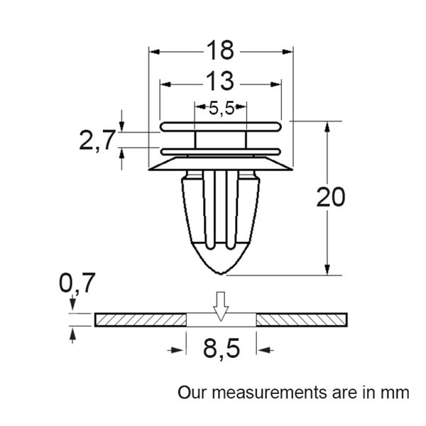 Agrafes pour portière 228091 RESTAGRAF X5