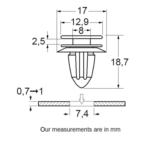Agrafes pour portière 228095 RESTAGRAF X5